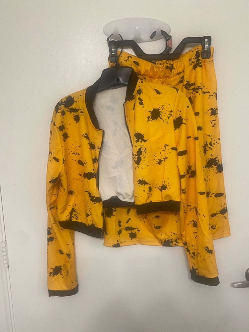 Women’s Yellow Splatter Bomber Jacket - Unbranded